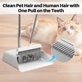 thumbnail image 2 of JOYMOOP White Broom and Dustpan Set, Upright Angle Design with Built-in Comb Teeth for Kitchen, Office, Pet Hair, Hard Floors, 2 of 9