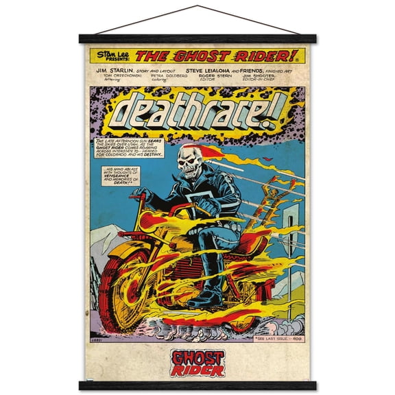 Marvel Ghost Rider - Deathrace Wall Poster with Magnetic Frame, 22.375" x 34"