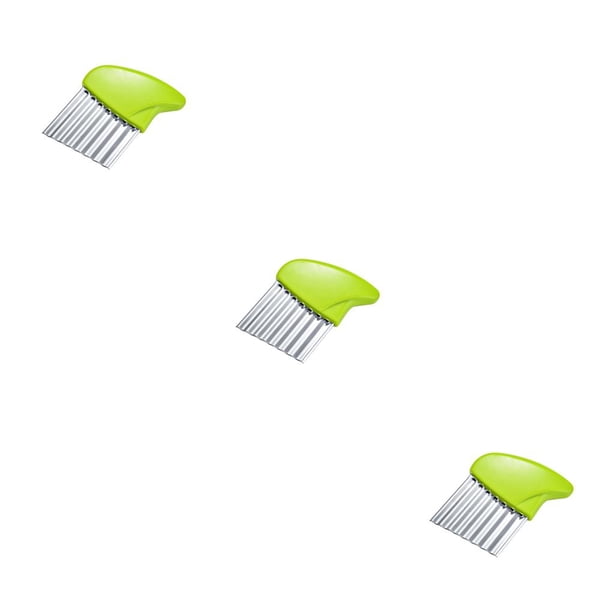 Injueey Cortador de patatas fritas Kitchen Handheld Fruit Fries Maker Chopper Acero inoxidable DIY Picado Lavable Cebolla Rebanar Verde Type1 NO1