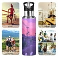thumbnail image 7 of Yayeee 20oz Insulated Water Bottle Double Wall Stainless Steel with Flip Straw Lid, White Cat Walking, 7 of 7