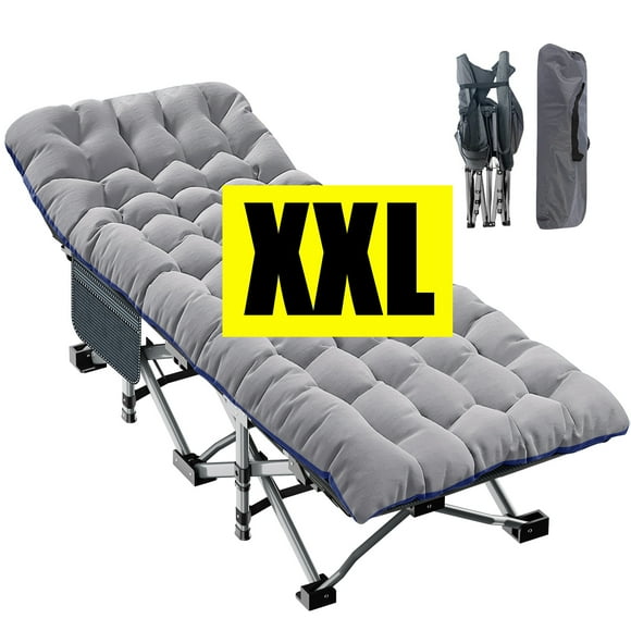Slsy Oversized XXL Folding Camping Cot for Adults, XL 900lb Folding Cot with 3.3 Inch 2 Sided Mattress & Carry Bag, Portable Sleeping Cot, Folding Bed Guest Bed
