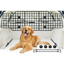 Adjustable Dog Car Barrier for SUVs,Vehicles, Trucks, Upgraded Universal-Fit Pet Divider Gate Large Pet Barrier for Cargo Area 36.6" to 60.6" Width Black