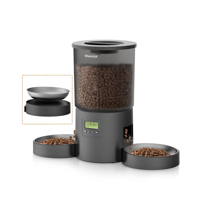Comedero automático para gatos Miaosical Dual para 2 gatos, 4,2 litros