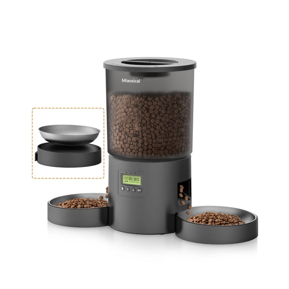 Comedero automático para gatos Miaosical Dual para 2 gatos, 4,2 litros