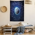 thumbnail image 2 of Astronomy Tapestry, Zodiac Signs and Constellations Around Moon, Wall Hanging for Bedroom Living Room Dorm Decor, 60W X 80L Inches, Night Blue Dark Night Blue Grey Teal Baby Blue, by Ambesonne, 2 of 5