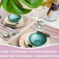 thumbnail image 6 of 24 Pieces Flatware Set, Stainless Steel Cutlery Set with Silverware Holder, Pink Spoons Forks Knives Set, Hanging Silverware Set Service for 6, Durable Stainless Steel Utensils Set, 6 of 7