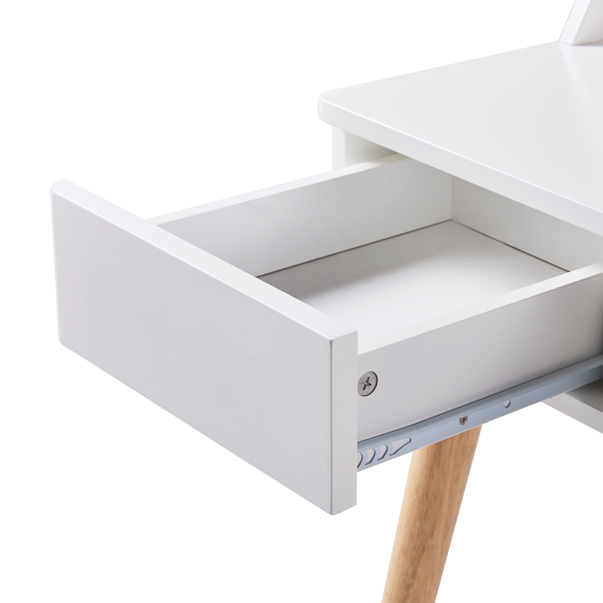Teamson Home Creativo Wooden Writing Desk with Storage, White/Natural
