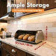 thumbnail image 3 of Taikonlab Metal Bread Box with Ward Window and Air Hole, Stainless Steel Bread Storage Container (17.1x10.6x7.1 inch), 3 of 9