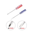 thumbnail image 3 of Unique Bargains PH00 Phillips / 3mm Slotted Magnetic Screwdriver Set of 2 Pieces 3" Round Shaft Blue &Red Crystal Handle, 3 of 5