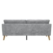 CosmoLiving Gloria Upholstered 3-Seater Sofa, Light Gray Velvet