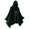 thumbnail image 2 of UJNDER Women's Hooded Cape Coat Solid Color Style Halloween Green S, 2 of 7