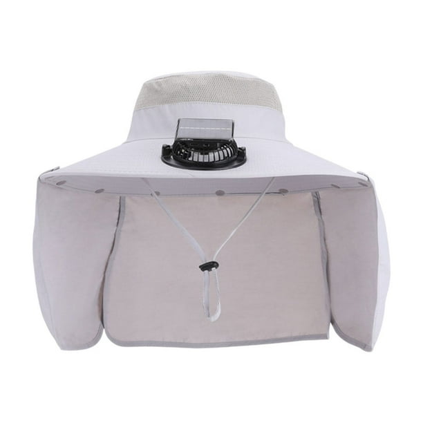 Yhmxh Utensilios de cocina Gorra de pescador solar recargable con protección solar para el cuello, ala ancha, para pesca al aire libre, montañismo, secado rápido, impermeable Muebles para cocina