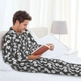 thumbnail image 6 of Hirioo Tulips Flowers for Men's Pajama Sets 2 Piece Pjs Men's Long-Sleeved Pajama Set Button Down Sleepwear,S-XXL-Large, 6 of 7
