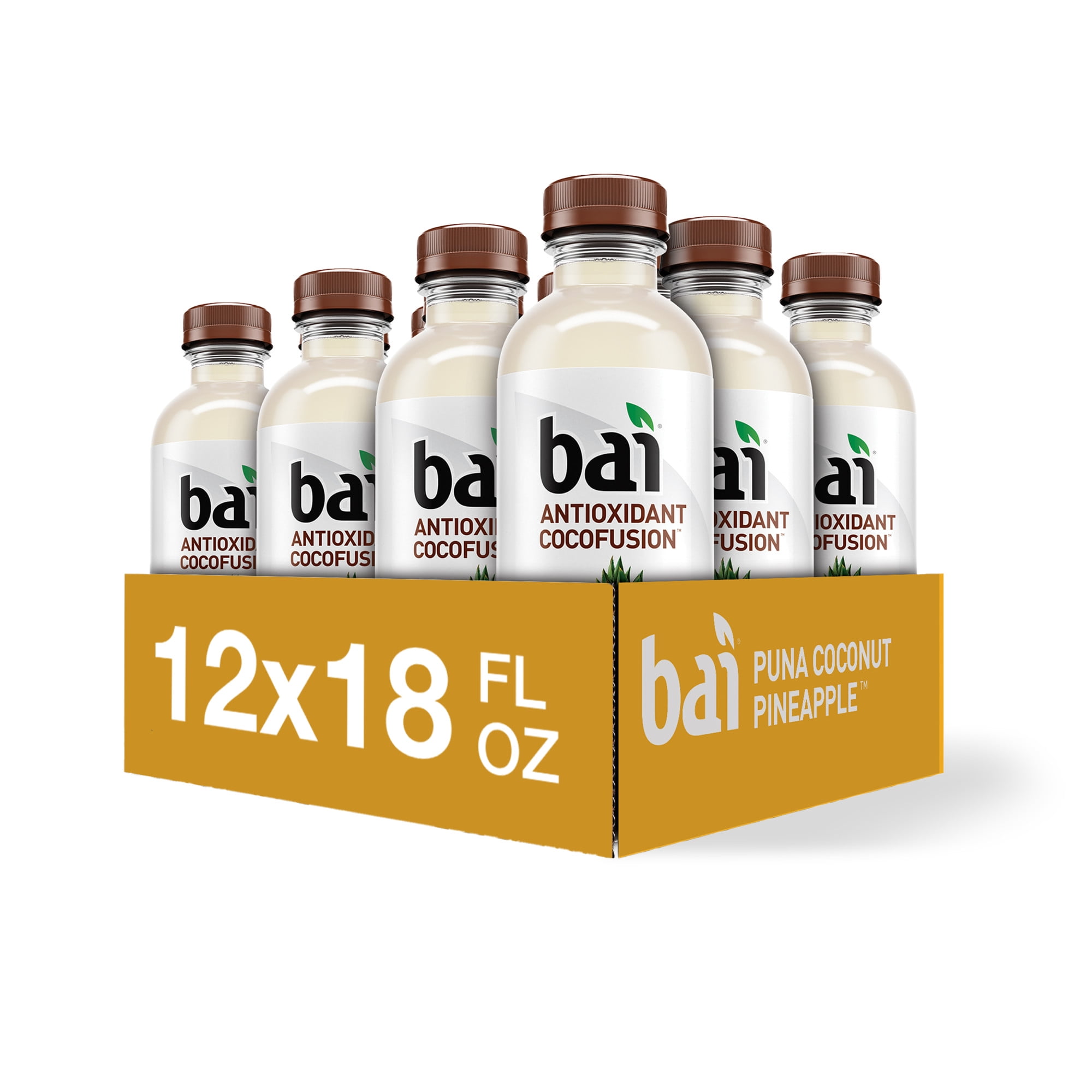 Bai Gluten-Free, Puna Coconut Pineapple, Antioxidant Infused Drink, 18 Fl  Oz, 12 Pack Bottles