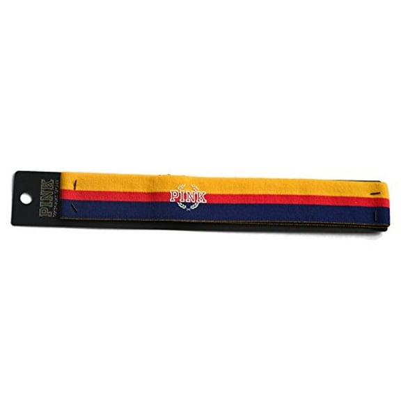 PINK Headband Rainbow Yellow, Red, Navy with Pink LOGO