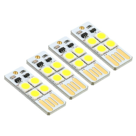 

Uxcell 0.5W Mini USB LED Light 6000-6500K Slim Touch Lamp Module Clear White 4 Pack