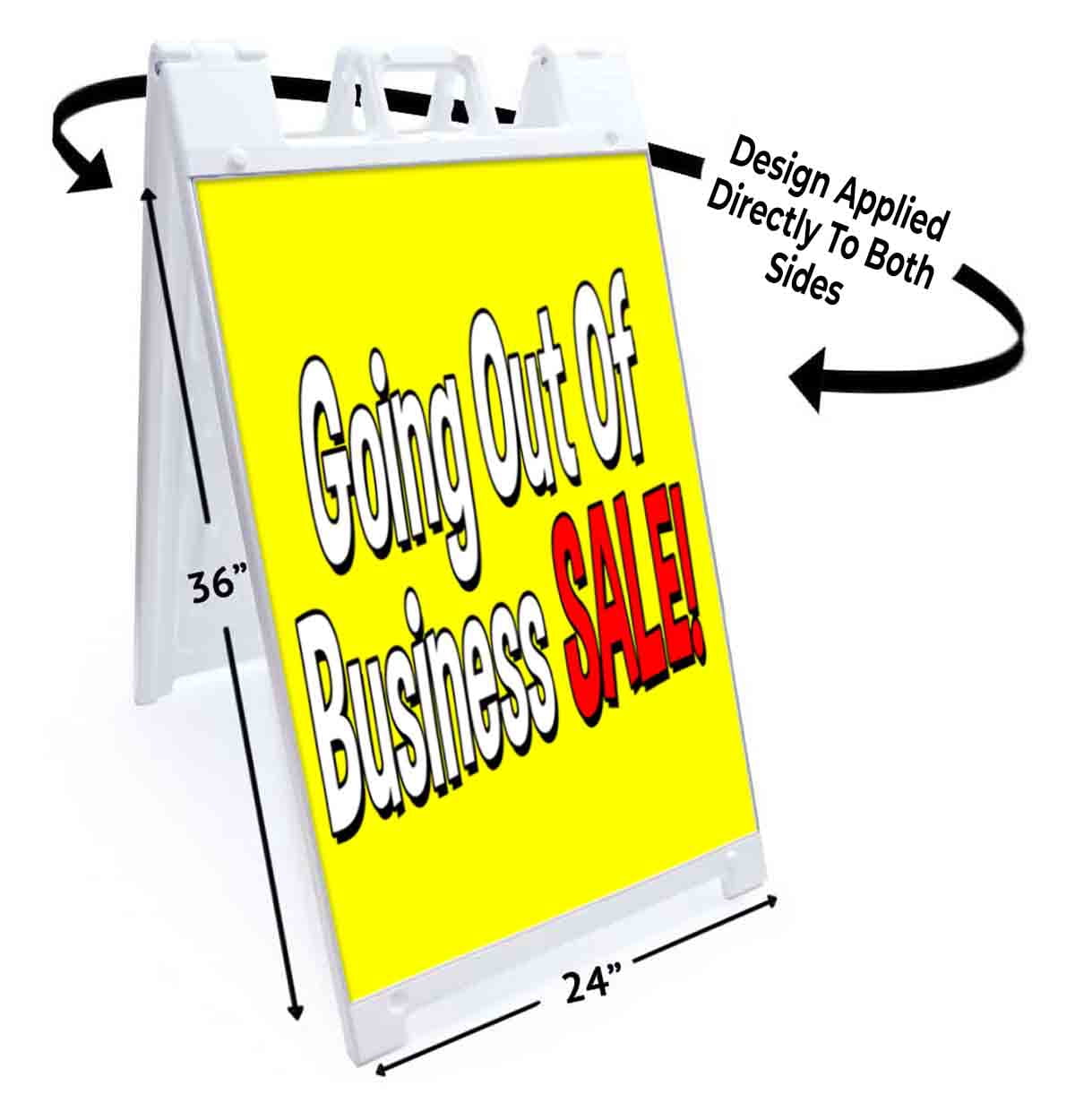 Going Out Of Business Sale (24" X 36") Standard A-Frame Signicade, Includes Decal Applied To Stand