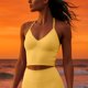 thumbnail image 5 of RKSTN Women's Halter Open Back Gym Yoga Tank Tops Oversized V Neck Moisture Wicking Quickly Dry Fitness Athletic Cmaislove Tank Womens Casual Solid Regular Fits Breathable Running Sport Cami Shirt, 5 of 7