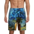 thumbnail image 2 of Picia Mountain Blue Flowers Vase Pajama Shorts for Men, Men's Pajama Bottoms, Sleepwear,Short Pajama Pants-4X-Large, 2 of 9