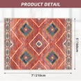 thumbnail image 2 of 5'x7' Area Rugs for Living Room, Machine Washable Non-Slip Carpet, Soft Faux Wool Low Pile Moroccan Farmhouse Western Rug, Brick Red, 2 of 5