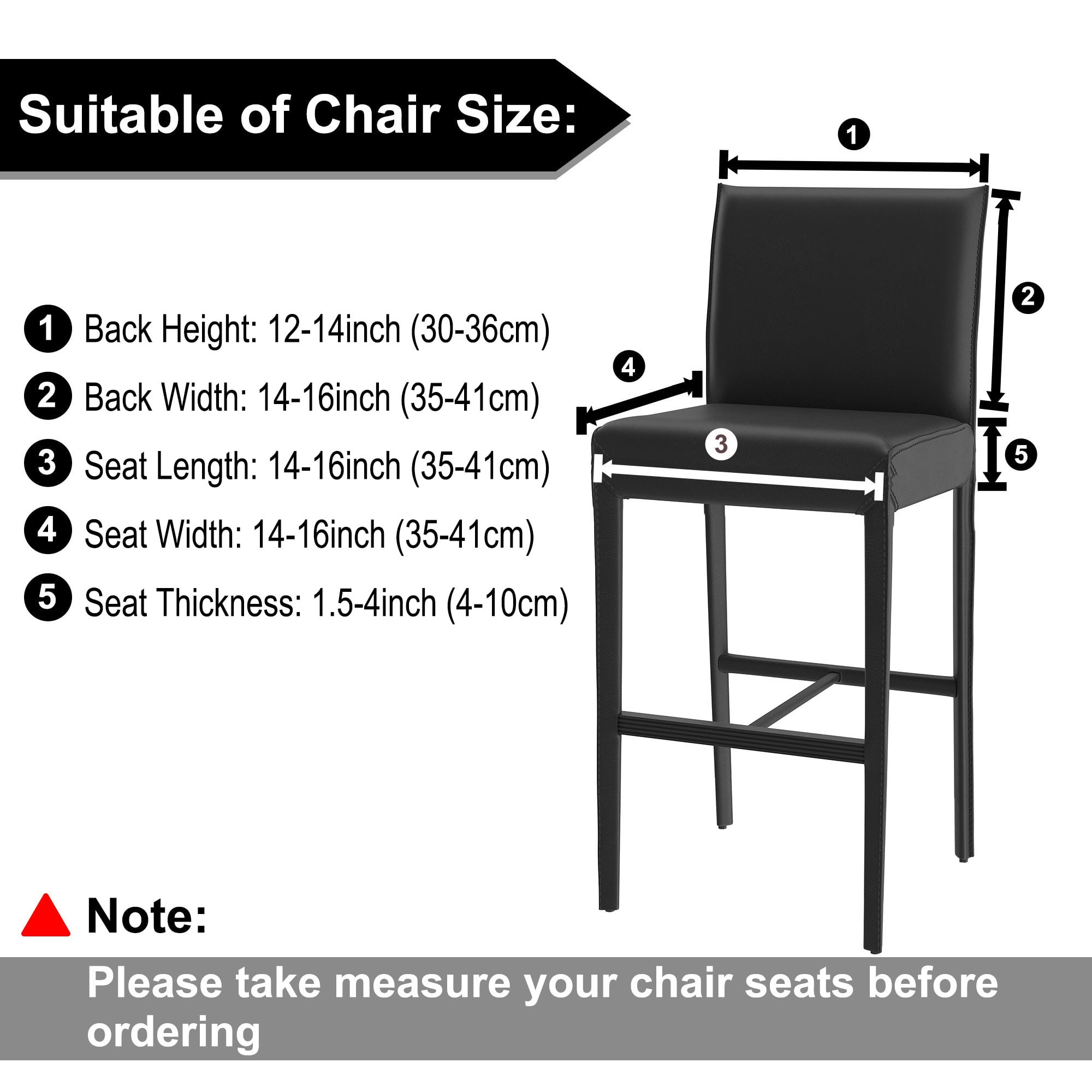 Unique Bargains Waterproof Bar Stool Covers for Short Back Chair Slipcovers Burgundy 1 Pc