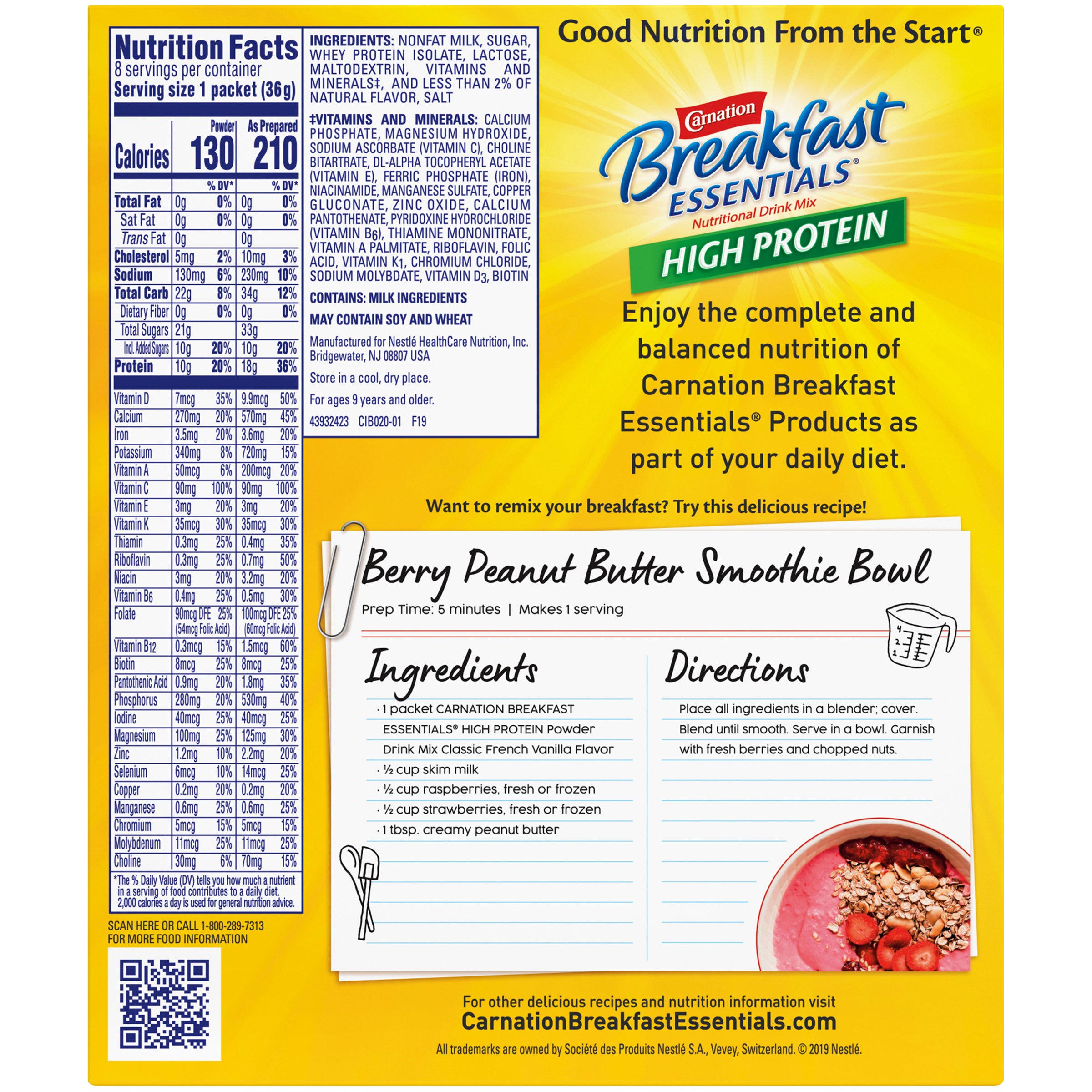 Carnation Breakfast Essentials Nutrition Facts Besto Blog