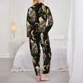 thumbnail image 3 of Pajama Sets for Women 2 Pcs, Owl Strawberry Mushroom Button Down Long Sleeve Sleepwear Lounge PJ Sets, 3 of 6
