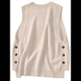 thumbnail image 4 of Suéter Sin Mangas de Cuello Redondo para Mujer, Jersey de Punto Acanalado, Chaleco Albaricoque L, 4 of 7