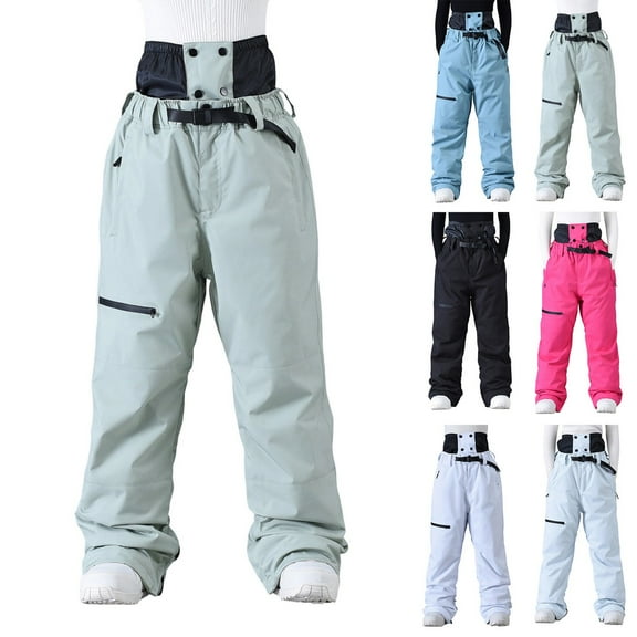 HBGVBA Trousers for Men,Mens Pant Casual,Men's Solid Color Ski Pants Windproof Waterproof Warm Multi Pocket Winter Outdoor Pants