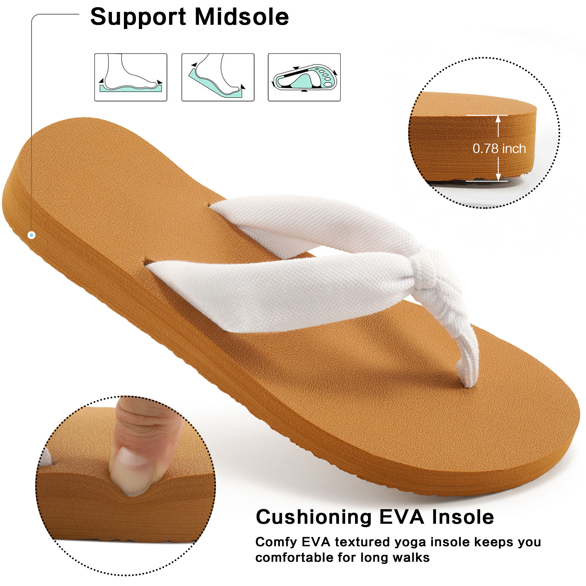Ecetana Women's Arch Support Flip Flops photo 5
