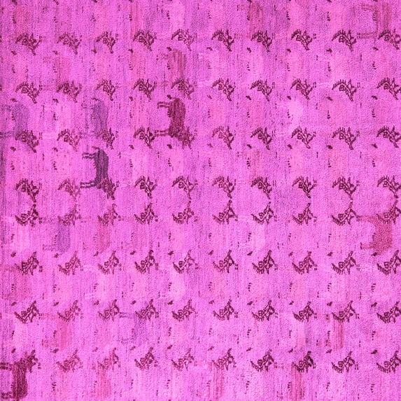 Ahgly Company Indoor Square Abstract Pink Modern Area Rugs, 4' Square