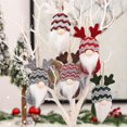 thumbnail image 3 of 5x Gnomos de Navidad de felpa enana sin rostro muñeca Antlers de punto decoración de árbol de Navidad, tipo B Feliz Sencillez, 3 of 5