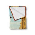 thumbnail image 2 of Golf Soft Flannel Fleece Throw Blanket, Back View of a Golfer Man Shooting the Ball Photo on Colorful Wooden Planks, Cozy Plush for Indoor and Outdoor Use, 60" x 80", Blue and Pale Blue, by Ambesonne, 2 of 5