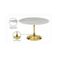 thumbnail image 2 of Meridian Furniture Tulip 48" Round Faux Marble Top Dining Table with Gold Base, 2 of 4