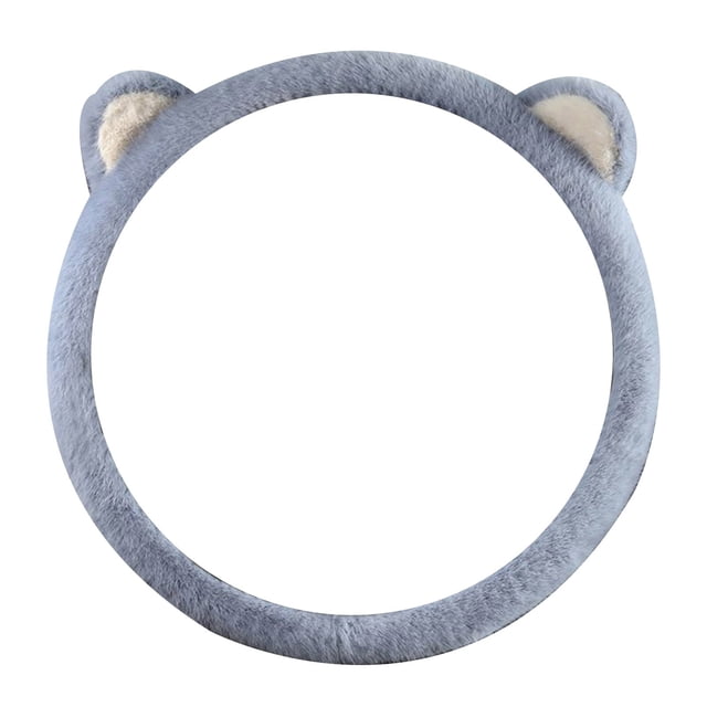 Funda para volante. Funda protectora de invierno para volante con orejas de gato. Mide 39 cm / 15,3 pulgadas