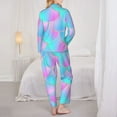 thumbnail image 6 of Wukai Purple Dragon Scales Print Women's Pajama Set - Soft Long Sleeve Sleepwear for Comfort and Style-Medium, 6 of 9
