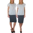thumbnail image 3 of ToBeInStyle Women's Premium Cotton-Blend Basic Knee Skirt - Ash Grey - S, 3 of 7