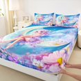 thumbnail image 3 of Manfei Cartoon Elf Twin Sheet Sets,Dreamy Fairy Tale Twin Fitted Sheet,Colorful Daisy Flowers Flat Sheet For Girls Teens,Breathable Home Decor,3-Piece, 3 of 7