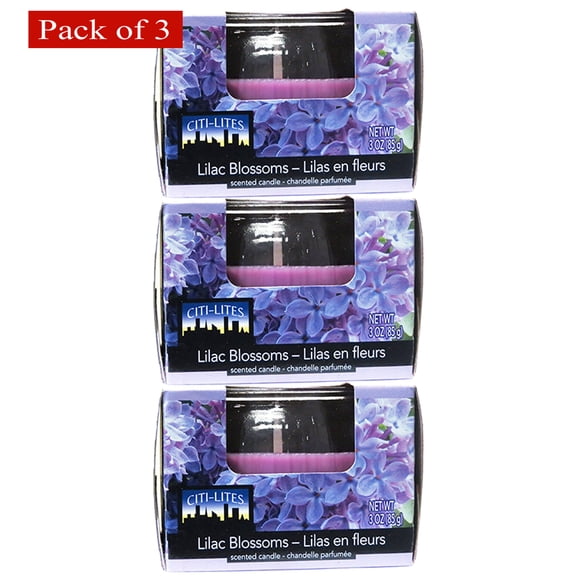 Candle Jars 3 Ounce Boxed Globe Jar- Lilac Blossoms (Pack of 3)