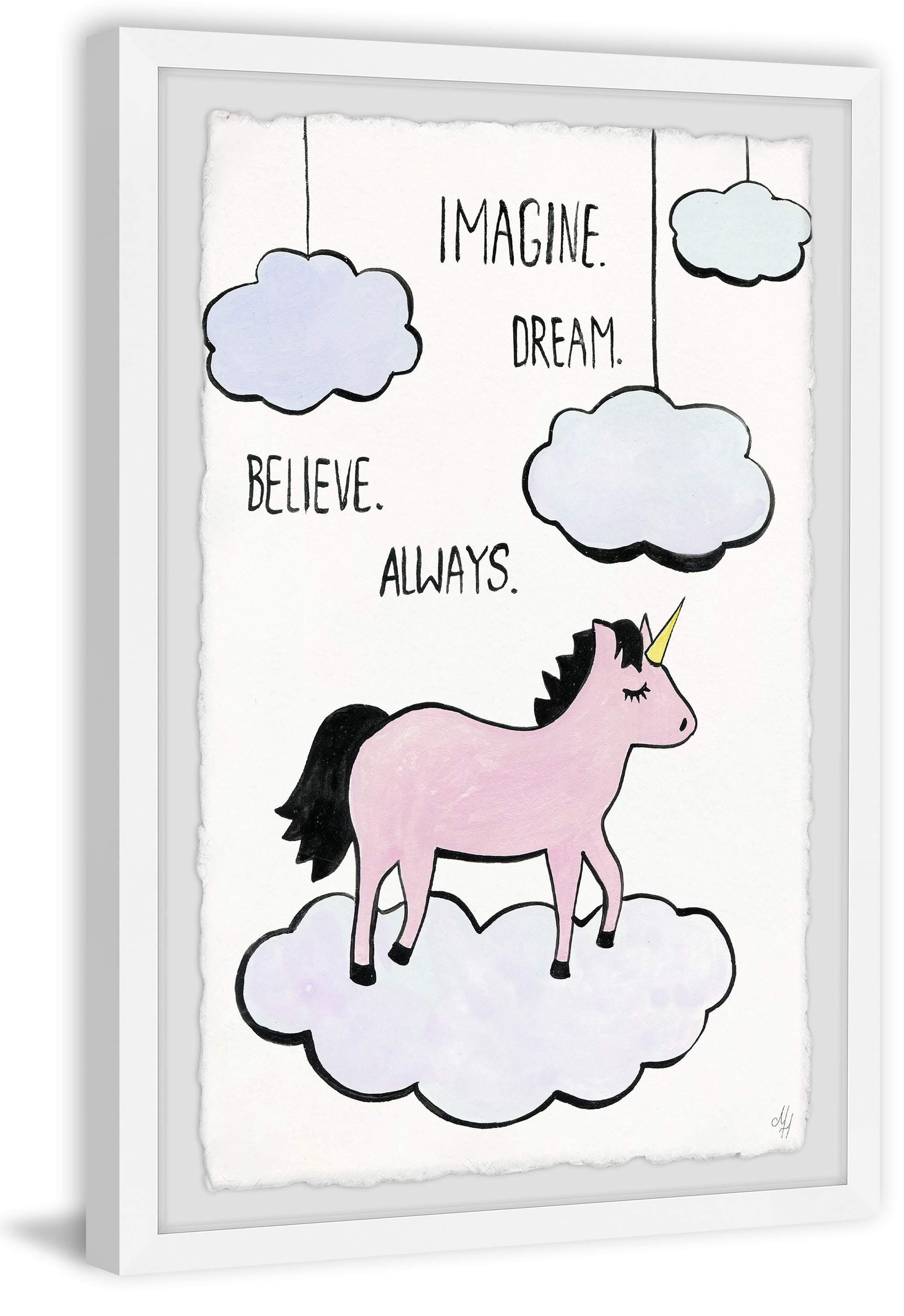 Marmont Hill Imagine Dream Believe Always Framed Wall Art