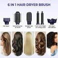 thumbnail image 2 of Foldable Blow Dryer Brush with Wrap Curler, 6 in 1 Hair Dryer Brush, Detachable Air Hair Styler Curling, Drying,Volumizing, Straightening, Negative Ionic Hair Dryer with Diffuser, Hair Styling Tools, 2 of 18