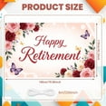 thumbnail image 2 of Floral Design Happy Retirement Banner Butterfly Accent Retirement Backdrop Pink Red Roses Celebration Banner for Retirement Party Office Celebration Family Gathering, 2 of 9