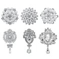 thumbnail image 2 of 6PCS Brooch Pin Pearl Rhinestone Decor Water Drop Crystal Brooch Corsage Brooch Pin for Wedding, 2 of 5