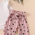 thumbnail image 5 of masbird Baby Girl Rib Frill Long Sleeve Romper Pants Headband 3pc Fall Winter Outfit Set 0 3 6 12 18 24 Months,Pink,0-3 M, 5 of 9