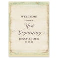 thumbnail image 1 of Darling Souvenir MADE WITH LOVE Personalized Welcome Sign/ Banner, Welcome To Our New Beginning Custom Vintage Handmade Paper Wedding, Engagement Party Sign - 18x12, 1 of 5