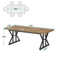 thumbnail image 5 of Resenkos End Table,Dining Table, Living Room Table,Wood Dining Table, Farmhouse 70.8" Kitchen Table for 6 People,Walnut & Black, 5 of 8