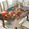 thumbnail image 4 of Coolnut Santa Claus Rectangle Tablecloth Waterproof Polyester Table Clothative Stain Resistant & Wrinkle Resistant Washable Table Cover for Dining Table/Party/Camping 60x60 Inch Decor Gift, 4 of 7