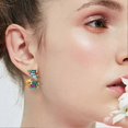thumbnail image 5 of Color Rhinestone Earring Simple C-shape Crystals Ear Dangler for Women, 5 of 5