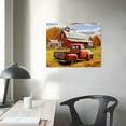 thumbnail image 4 of COMIO Vintage Red Truck Wall Art Rustic Red Barn Pictures Wall Decor Country Old Truck Painting Farmhouse Canvas Prints Modern Artwork Framed Home Decor for Kitchen Bathroom Bedroom Living Room, 4 of 5