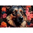 thumbnail image 6 of Lafuoo Colorful Flower German Shepherd Pattern Casual Backpack, Adjustable Shoulder Straps, Multi-pocket Student School Bag, Computer Backpack for Business, Travel-One Size, 6 of 6